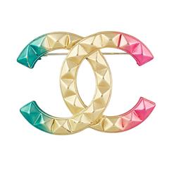 Chanel Graffiti Stud CC Brooch