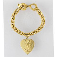 YSL Heart Charm Chain Bracelet