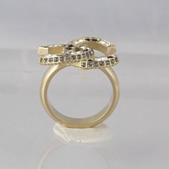 Chanel CC Logo Diamante Cocktail Ring