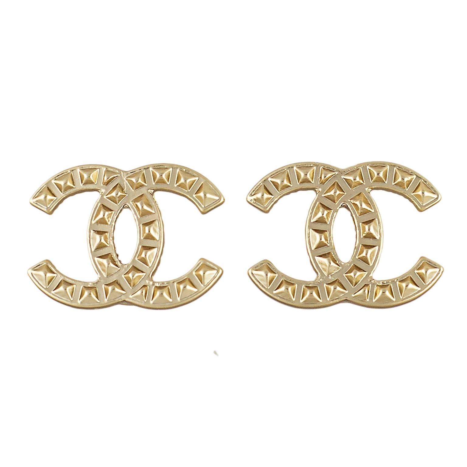 Chanel CC Stud Earrings