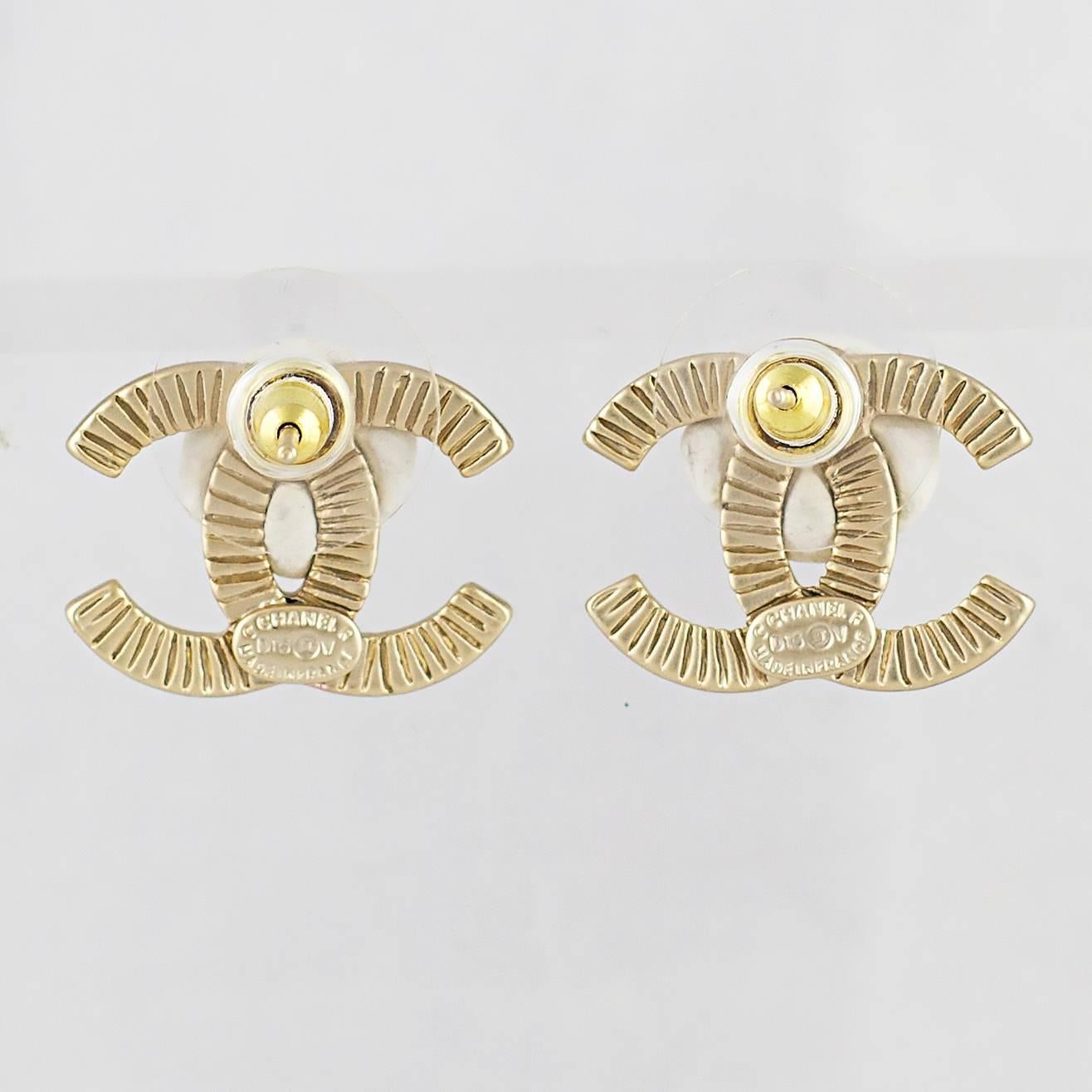 Chanel CC Stud Earrings In New Condition In London, GB
