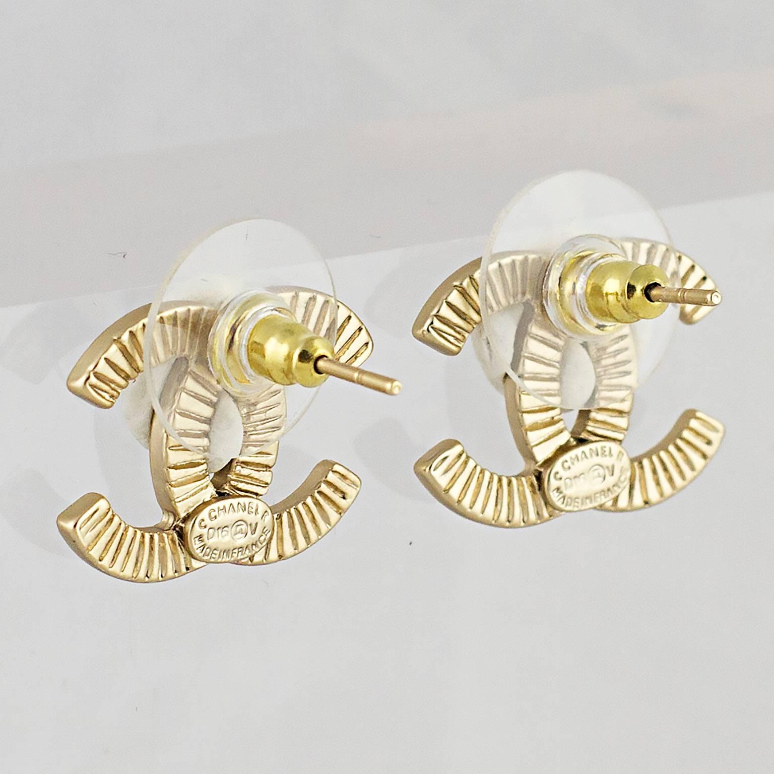 Chanel CC Stud Earrings 2