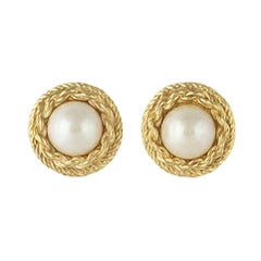 Christian Dior Pearlised Twist Earrings Vintage Christian Dior Pearlised Twist Earrings