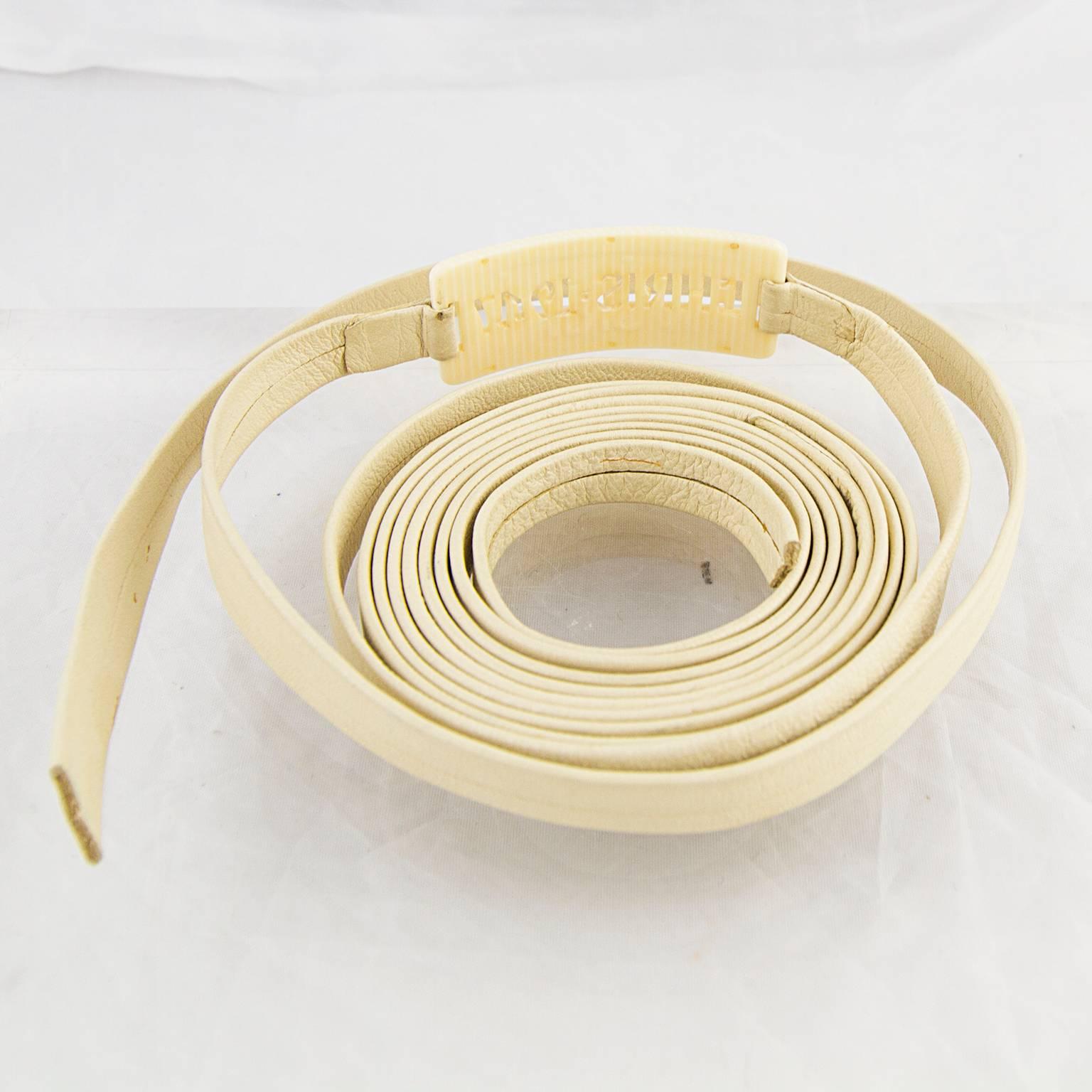 Christian Dior Cream Leather Wrap Necklace In Excellent Condition In London, GB