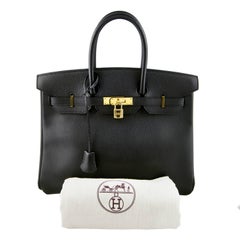Hermes Black Ardennes Birkin 35 with Gold Hardware