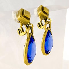 YSL Blue Chandelier Earrings