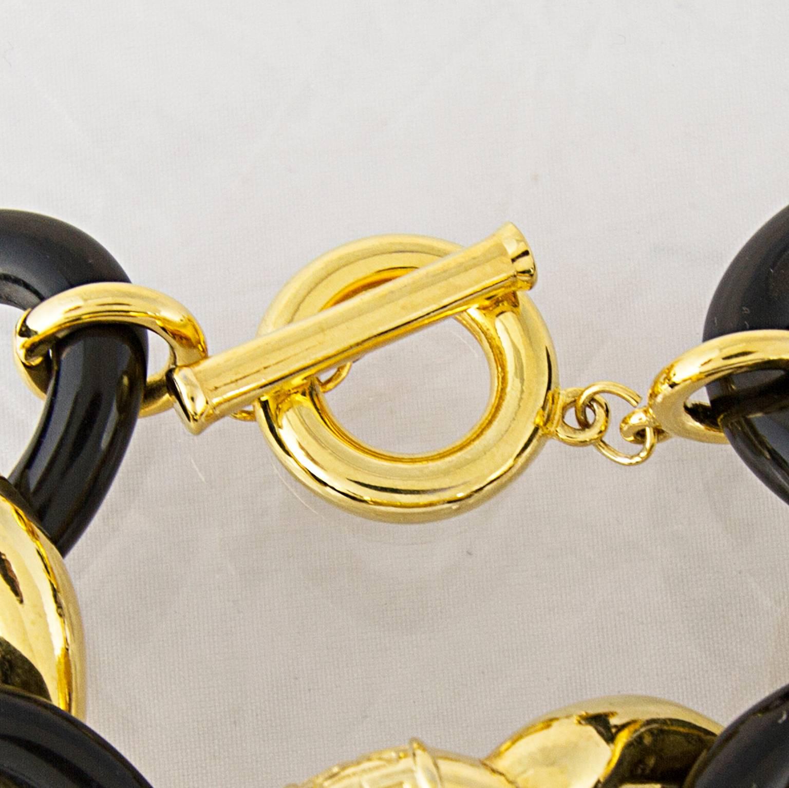 Givenchy Black & Gold Chain Bracelet In Excellent Condition For Sale In London, GB