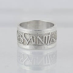 YSL Sterling Silver Ring With Engraved Motif