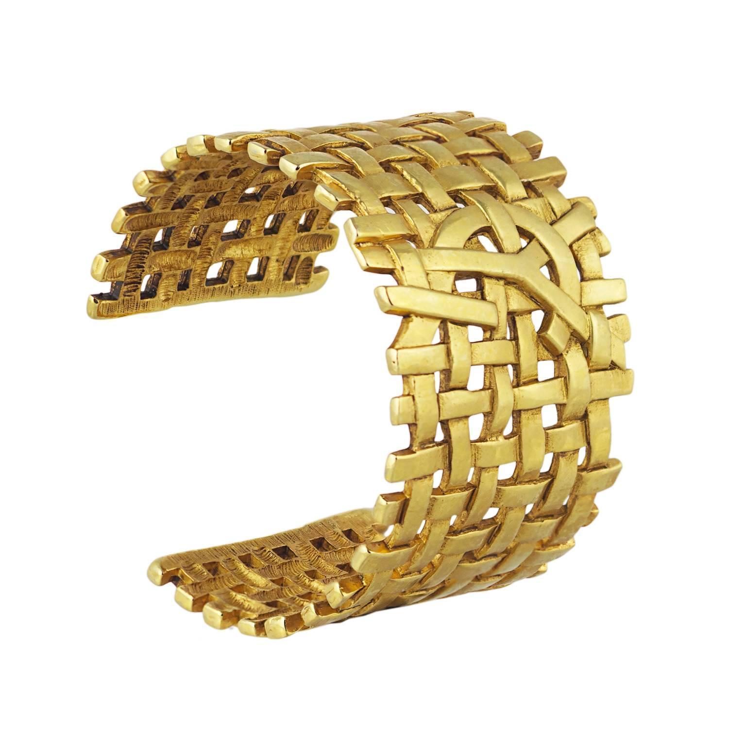 YSL Golden Logo Cuff For Sale