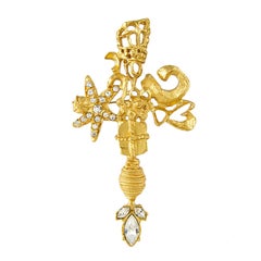 Christian Lacroix Abstract Cross Brooch