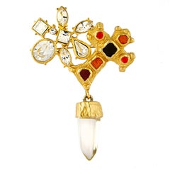 Christian Lacroix Abstract Crystal Brooch