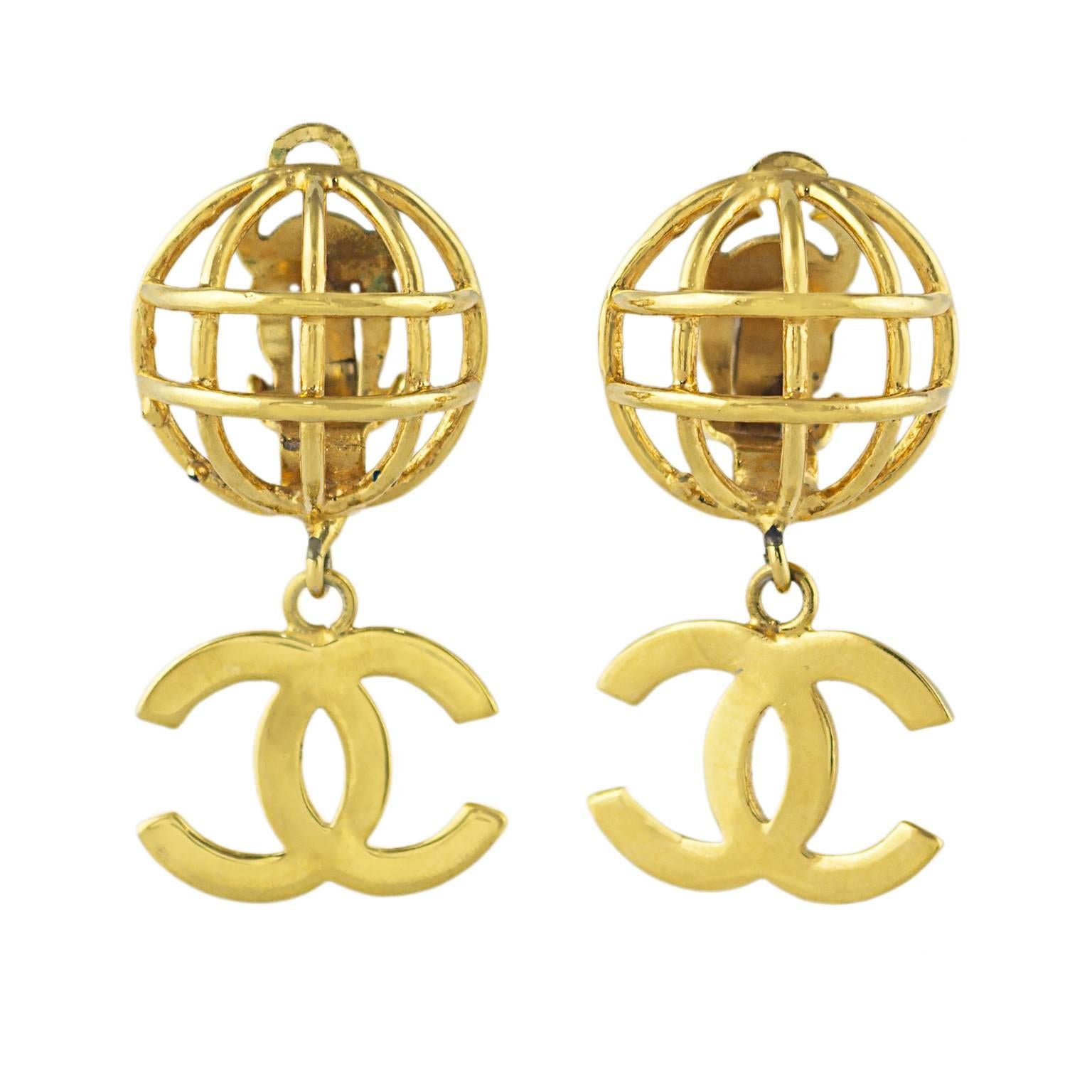 Chanel CC Logo Earrings For Sale