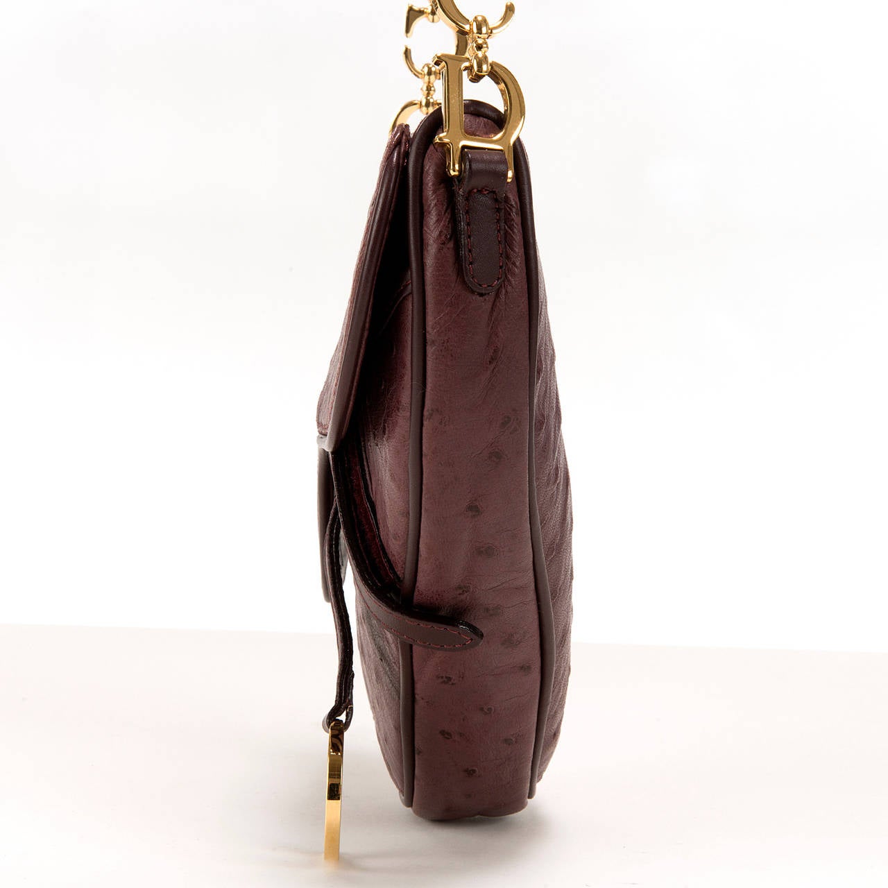 dior ostrich saddle bag