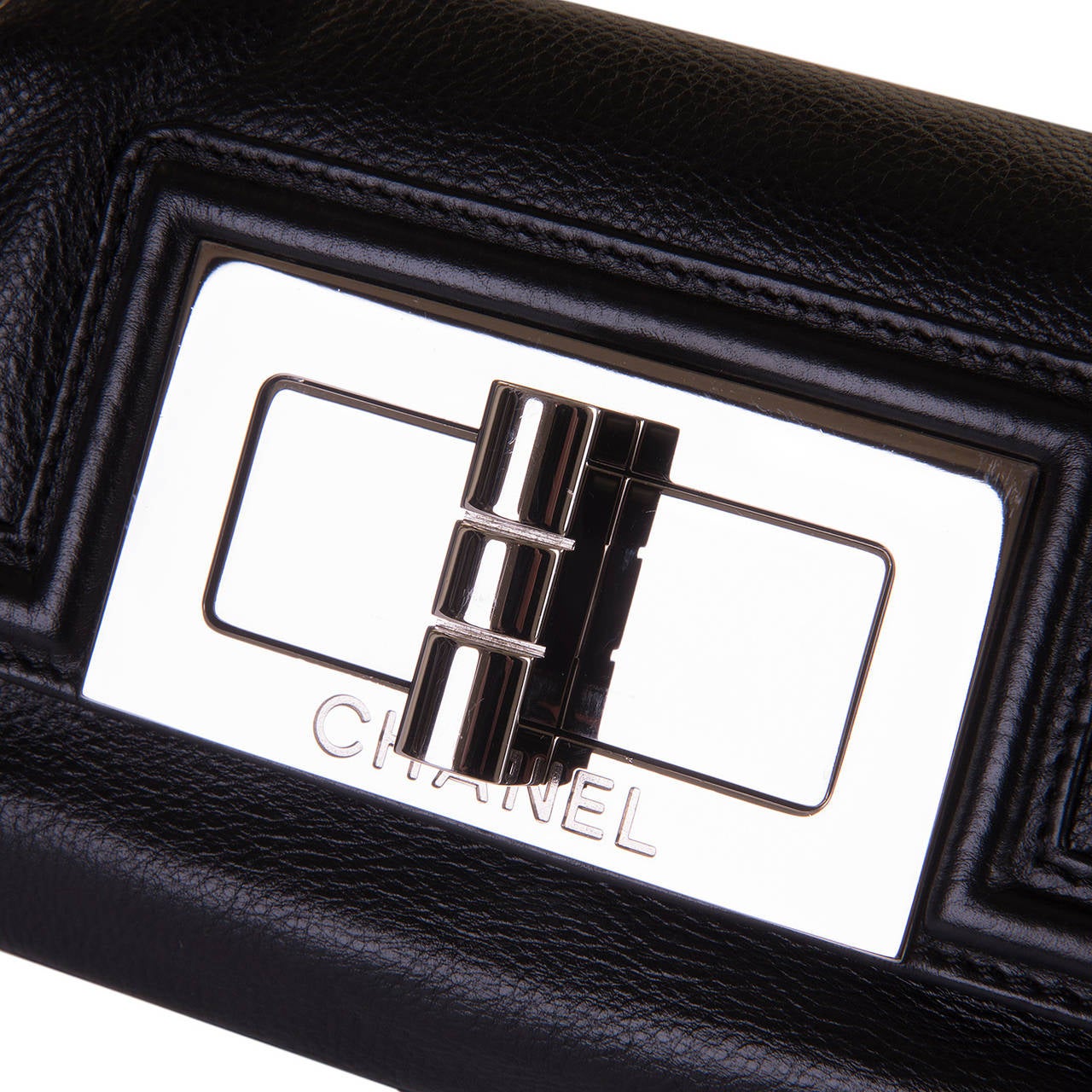 'TRES CHIC' Chanel  Black 'Sac Baguette' with Silver Palladium Hardware 3