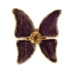 A delightful Yves Saint Laurent Enamelled Butterfly Brooch