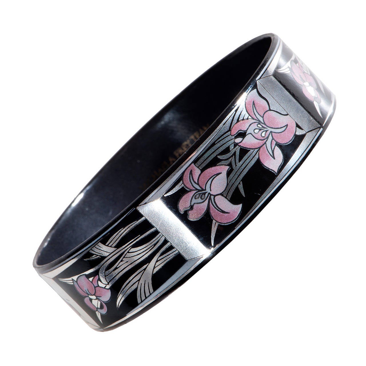 A Vintage Michaela Frey Silver & Enamel Bangle Designed for Hermes For Sale