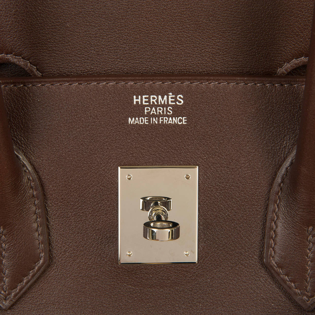 A Pristine Hermes 35cm Swift Leather & Toile Birkin Bag with Palladium Hardware 2