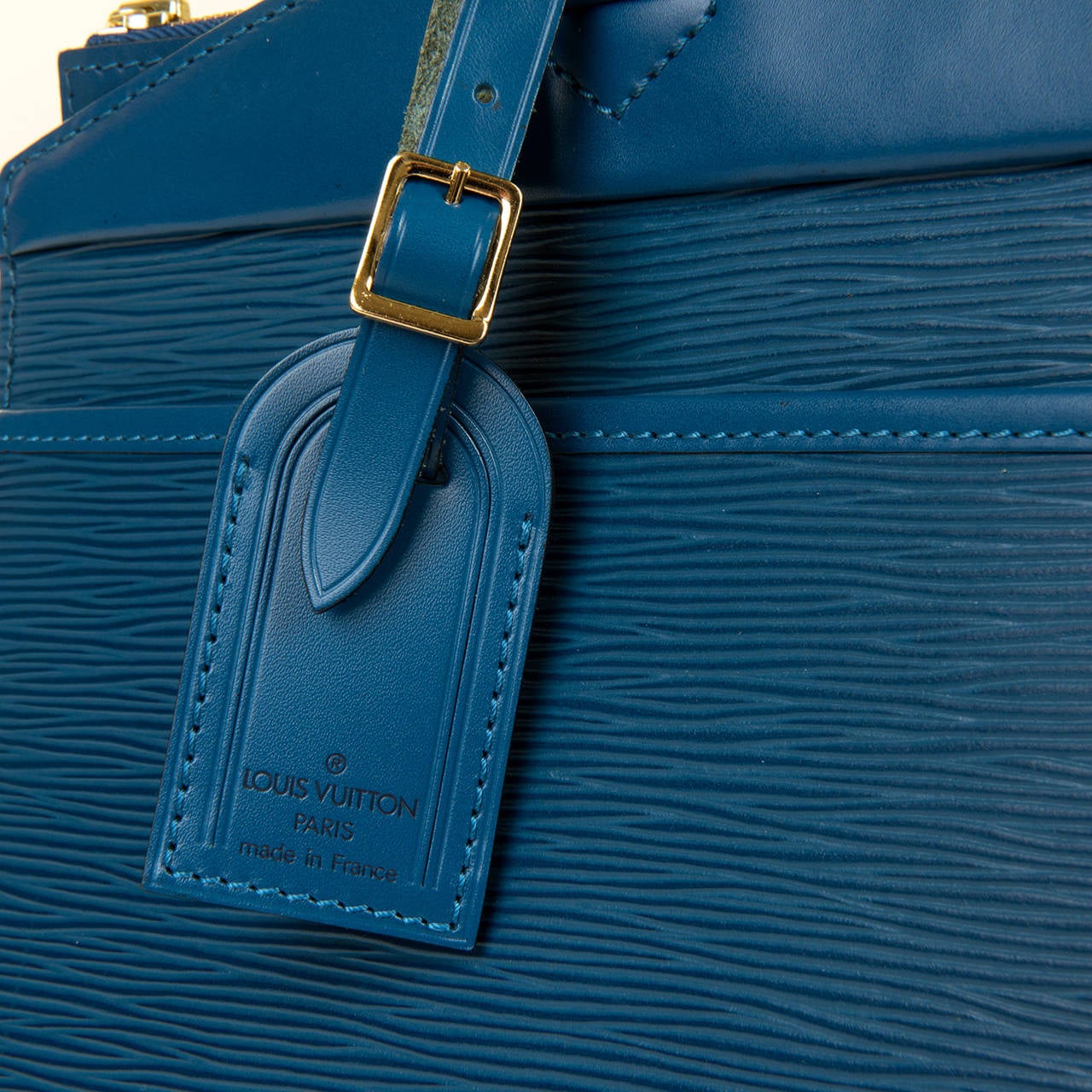 Women's Pristine Louis Vuitton Azure Blue Epi Leather 'Riviera' Bag