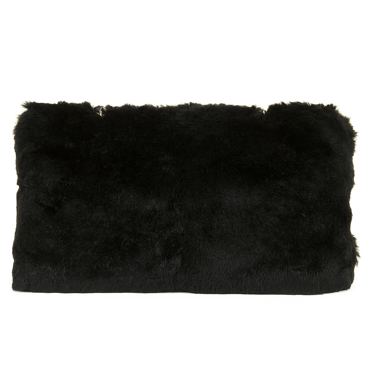 SO SO RARE! Chanel Jumbo Shoulder Bag, Black Fur with Patinated bronze Hardware