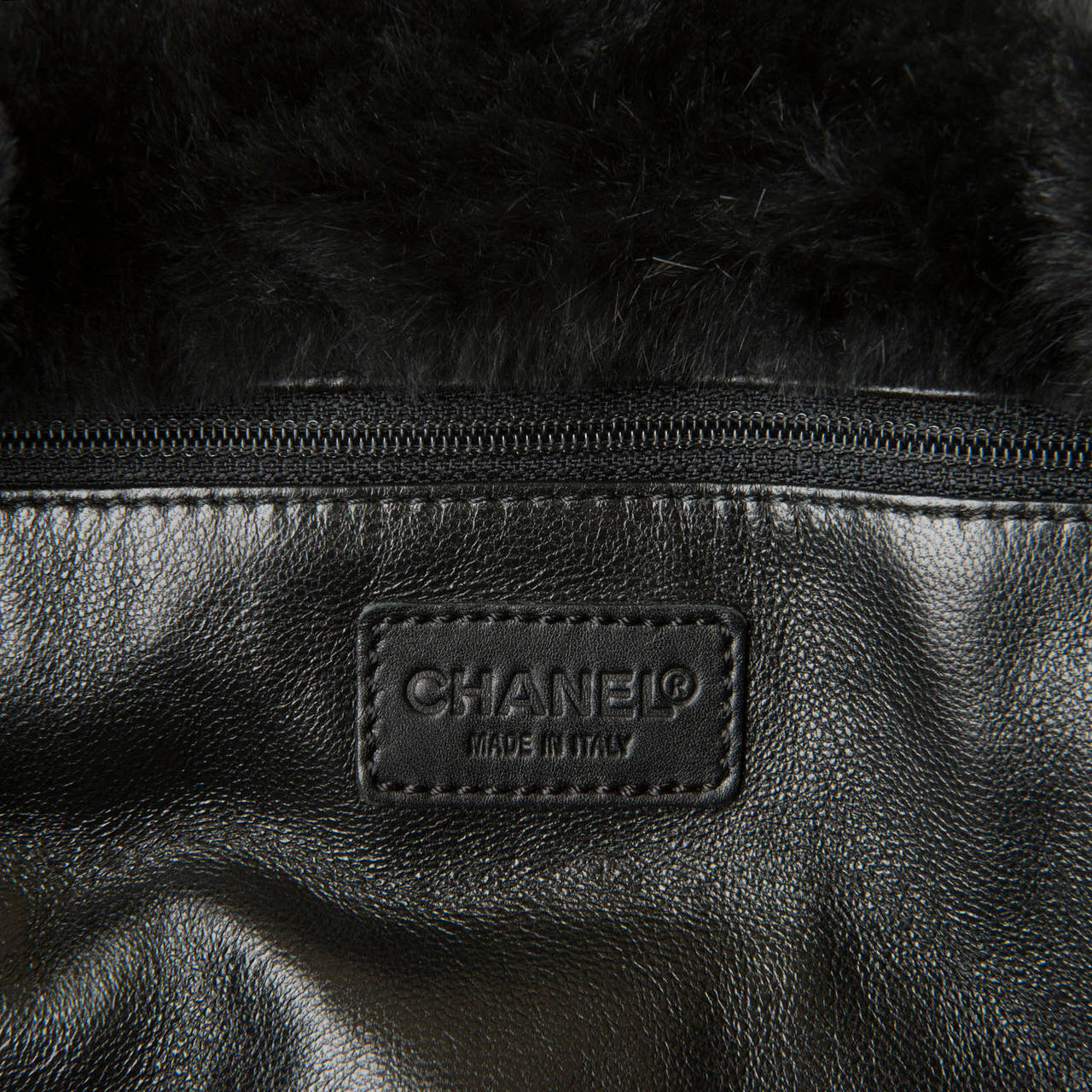 SO SO RARE! Chanel Jumbo Shoulder Bag, Black Fur with Patinated bronze Hardware In Excellent Condition In By Appointment Only, GB