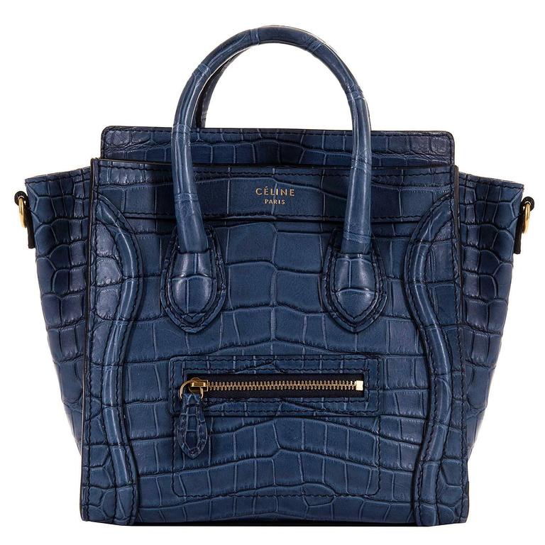 WOW! New Celine 'Prussian Blue' Crocodile 'Nanos' Hand/Shoulder - Main Image