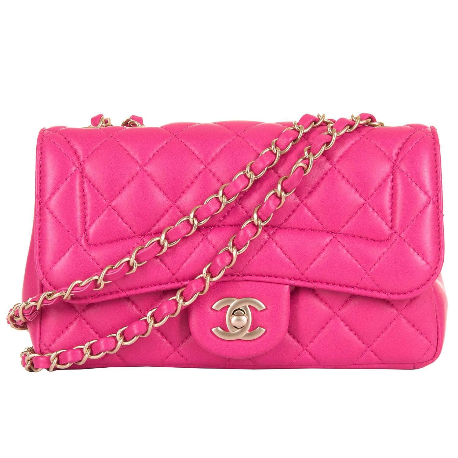 Pristine Chanel Lipstick Pink 'Chic Quilt' Shoulder Bag with Satin Gold Hardware