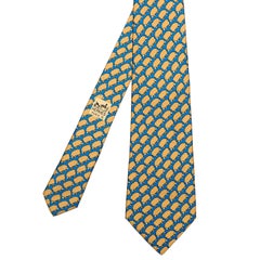 A delightful Pristine Hermes Vintage Silk Tie 'Brebis' 