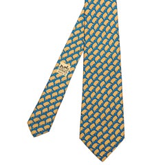 A delightful Pristine Hermes Vintage Silk Tie 'Brebis'