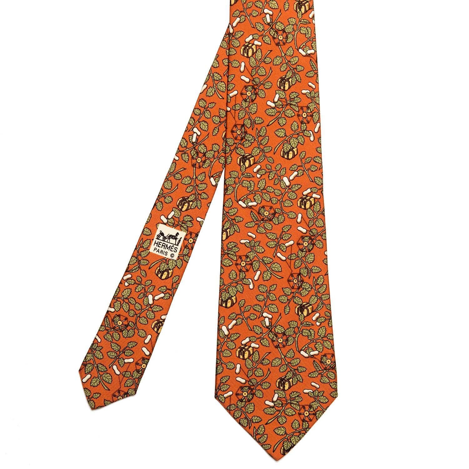 Wow - A Pristine Hermes Vintage Silk Tie 'Cotton & Cadeaux' For Sale