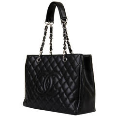 A Fabulous Chanel 'Sac Shopping' in Black Quilted 'Cavier'  Calfskin