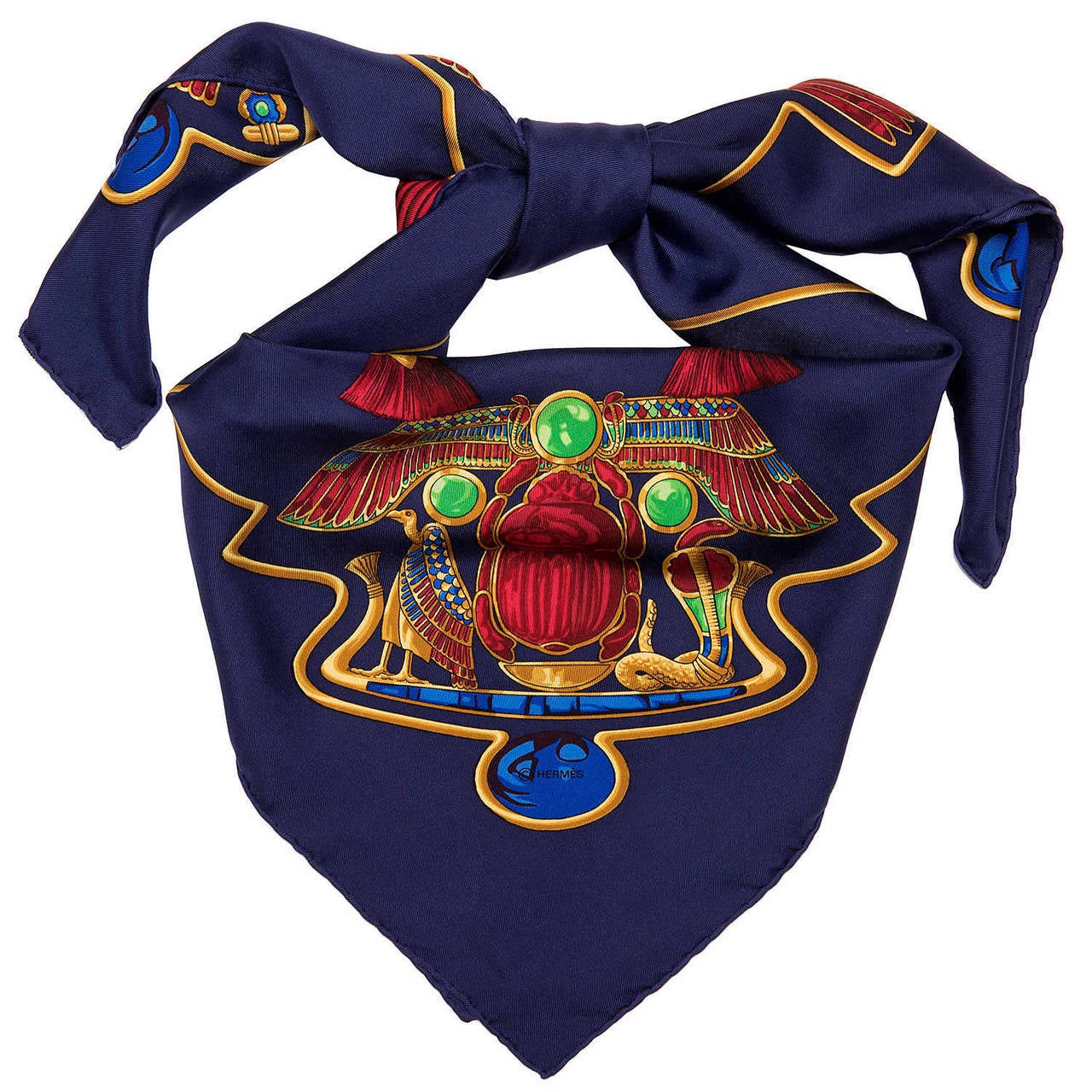 RARE Vintage Hermes Silk Scarf 'Scarabees et Pectoraux' by Caty Latham