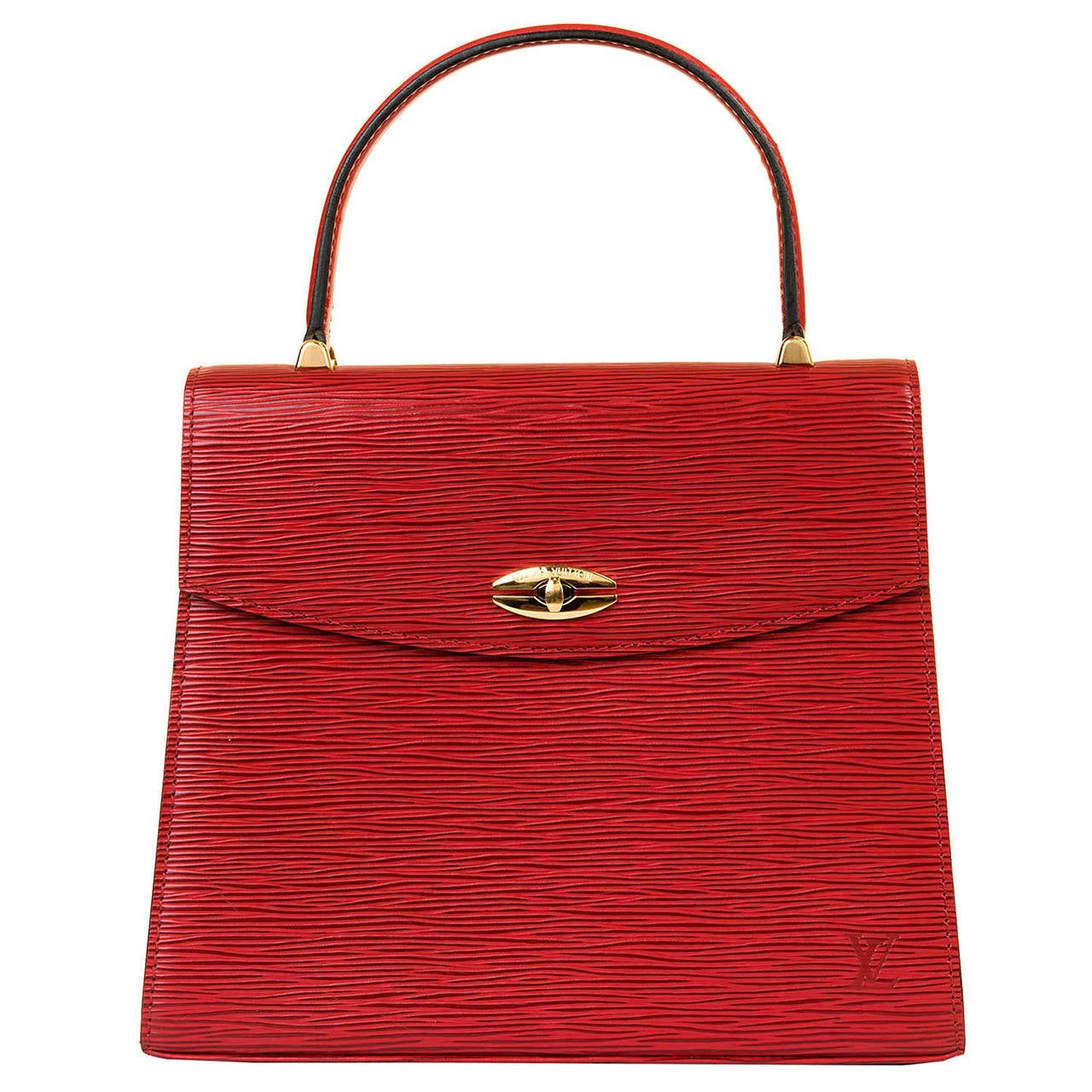 'Très Chic' Louis Vuitton 'Sac Malsherbes' in Red Epi Leather & Gold Hardware