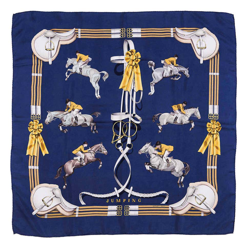 Hermes Silk Scarf 'Jumping' by Philippe Ledoux at 1stDibs | hermes ...