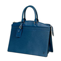 Pristine Louis Vuitton Azure Blue Epi Leather 'Riviera' Bag