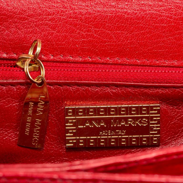Lana Marks Red Alligator Shoulder or Clutch Bag 2