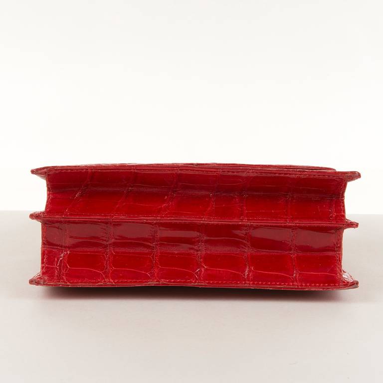 Lana Marks Red Alligator Shoulder or Clutch Bag 1