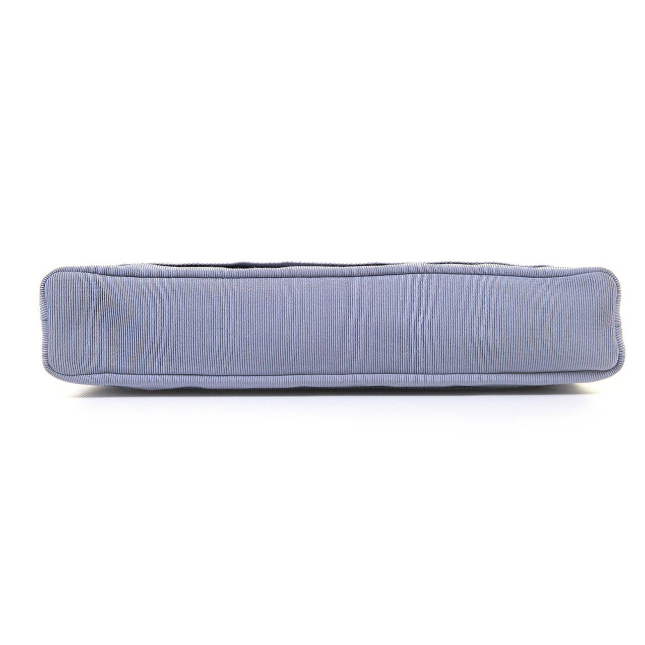 Purple A Cute Ferragamo Clutch/Shoulder Bag in Lavender Toile & Matching Leather Trim For Sale