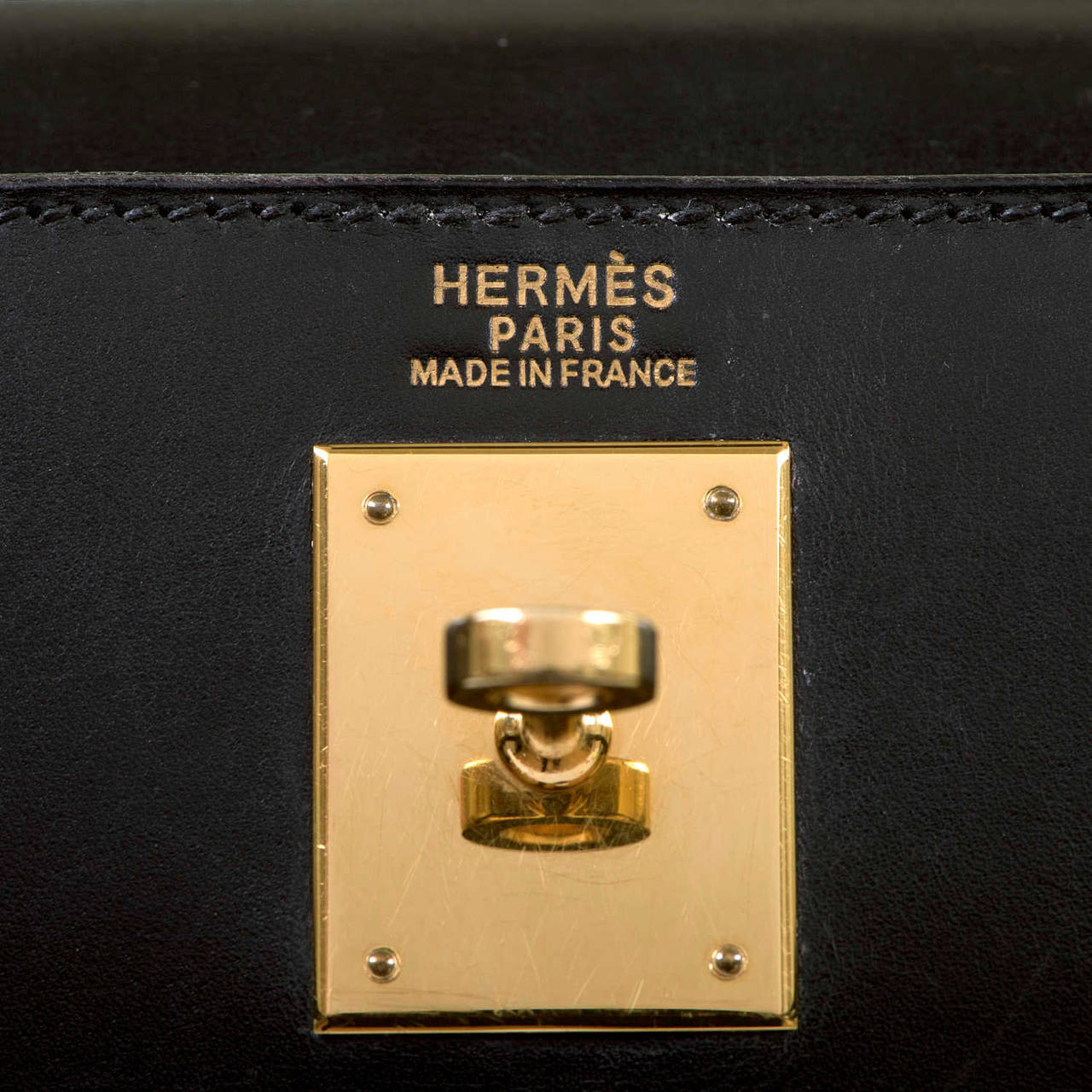 PRISTINE Hermes Kelly 33cm 'Sellier' Bag in Black Box Leather with Gold Hardware 3