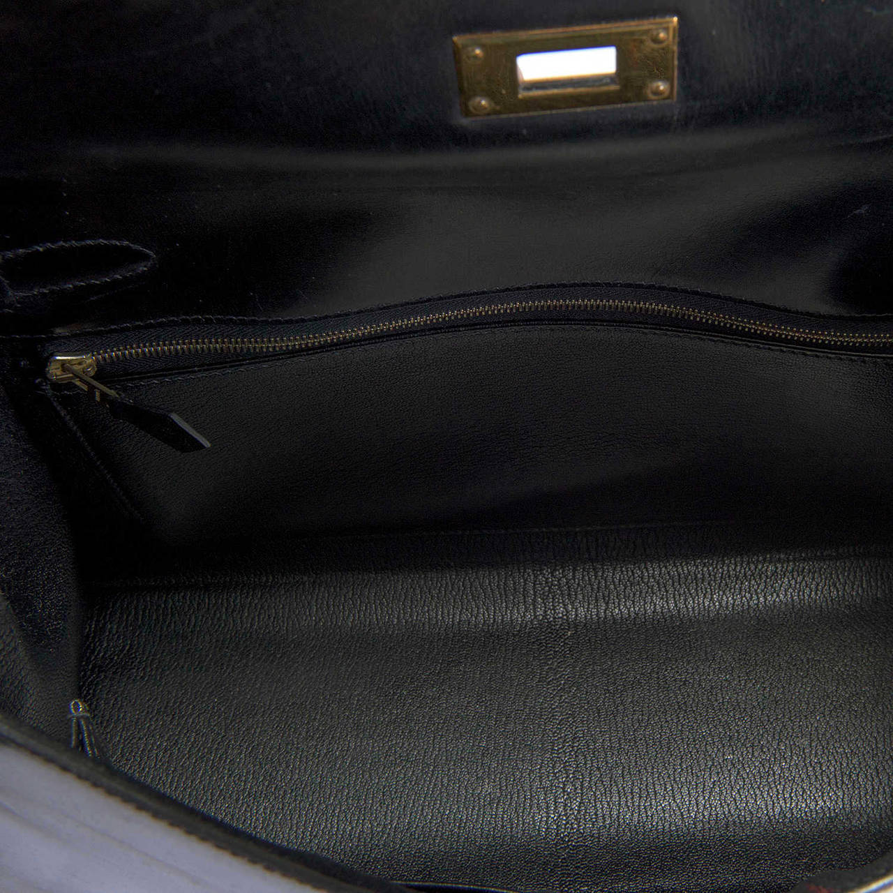 PRISTINE Hermes Kelly 33cm 'Sellier' Bag in Black Box Leather with Gold Hardware 4