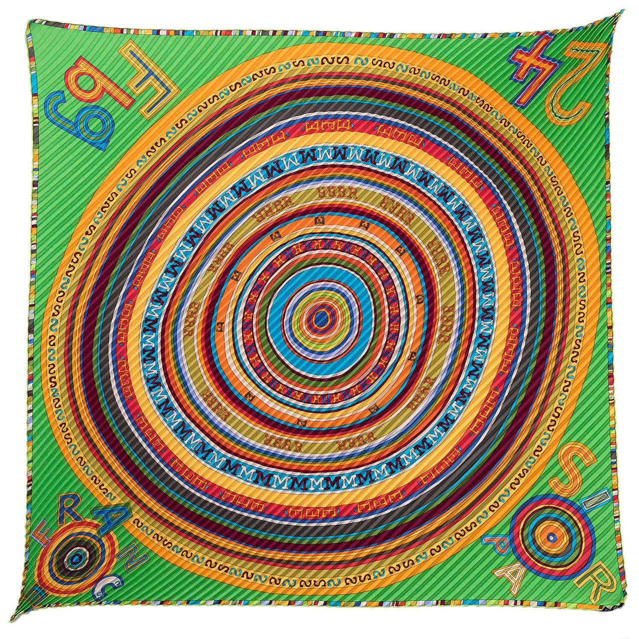 This important Hermes Silk, pleated - 'plisse' scarf was introduced by Hermes in 2012, to celebrate their 175th anniversary. Founded by Thierry Hermes in 1837, Hermes Headquarters, in Paris, France, are at 24 Rue du Faubourg, and this beautiful,