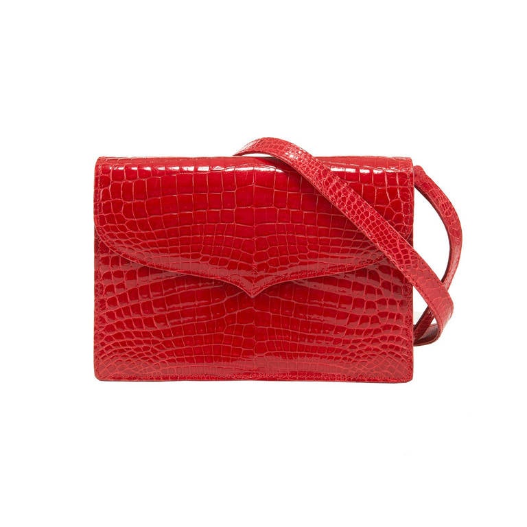 Lana Marks Red Alligator Shoulder or Clutch Bag