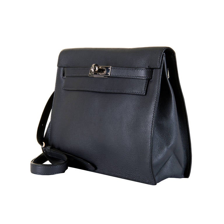 Hermes 'Kelly Danse' Bag in Grey Swift, with Silver Palladium Hardware