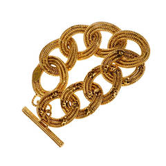 Chanel 'Double C' Gold Bracelet