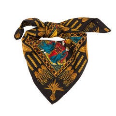 Superbe foulard en soie Hermès, 'Le Tarot' par Annie Faivre
