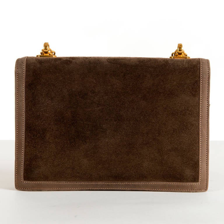 Hermes 'Alcazar' bag in Brown Suede with Taupe 'Doblis' Lambskin Trim ...