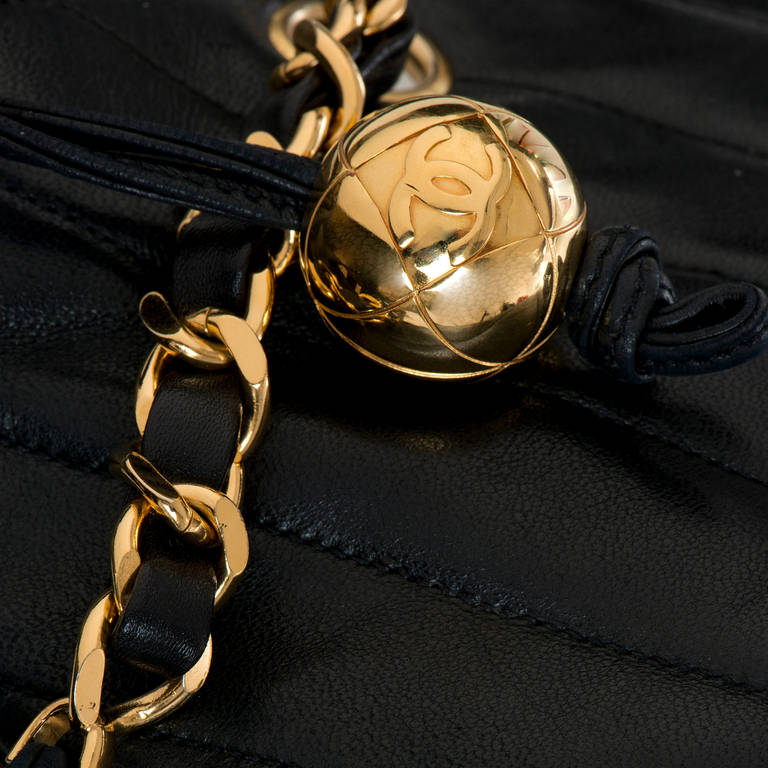 TRES CHIC! Chanel, Large Shoulder Bag in Black Lambskin with Goldtone Hardware 1
