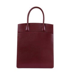 'As New' A Very Elegant Hermes 'Sac Cabas' in Burgundy Epsom Leather