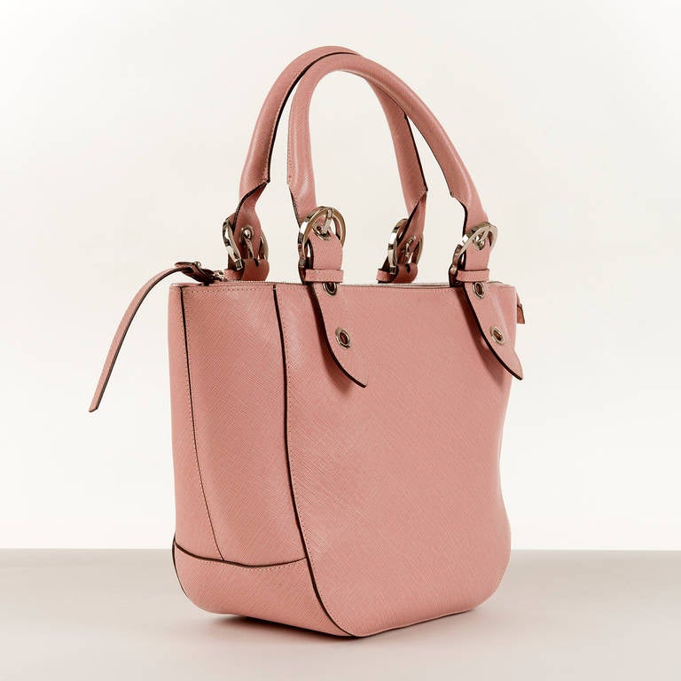 Salvatore Ferragamo 'Soft Pink, Textured Leather Tote Bag In Excellent Condition In By Appointment Only, GB