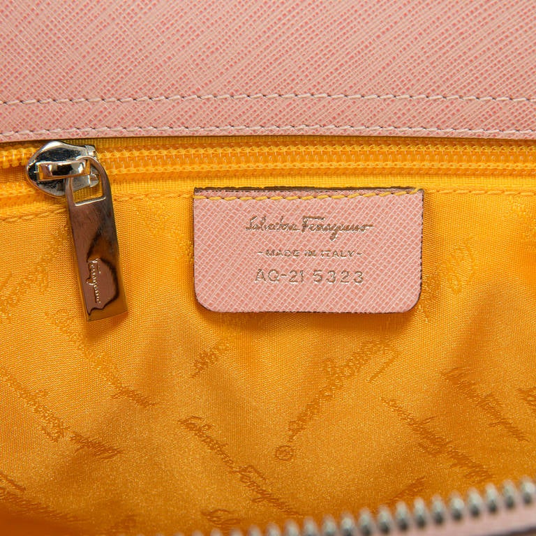 Salvatore Ferragamo 'Soft Pink, Textured Leather Tote Bag 1