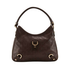 Gucci, Choc Brown, Embossed Leather 'Hobo' Bag - 'As New'